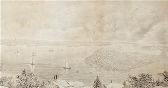 (NEW YORK CITY.) Billing, Frederick William. [Panoramic view of New York City from New Jersey.]